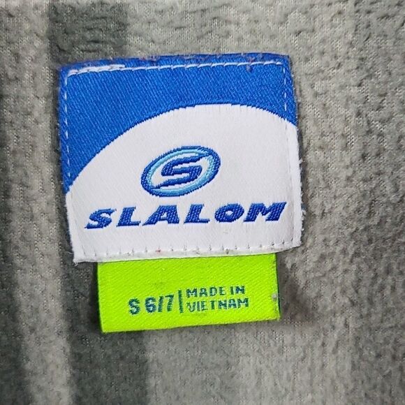 Slalom Youth Boy Small 6/7 Gray Plaid Fleece Zip Winter Baselayer Sweatshirt - Picture 2 of 9